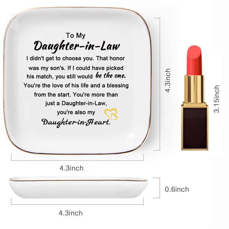 Piudee Daughter in Law Gifts from Mother in Law  Jewelry Dish Ring Trinket Dish for Daughter in Law Birthday Valentines Mother's Day Christmas Wedding Gift for Daughter in Law - Image 5